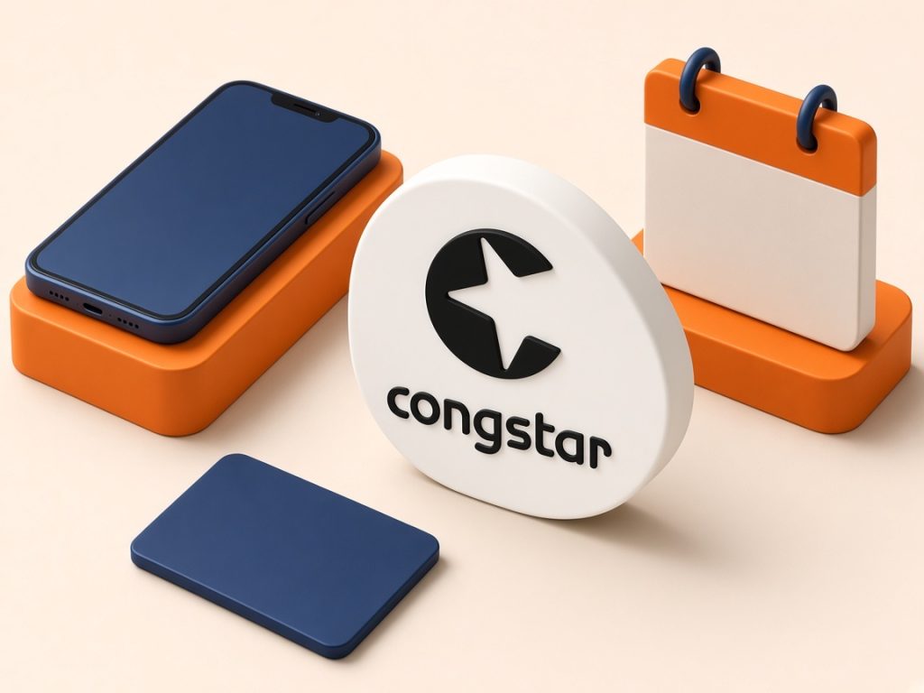 Congstar Tarife 2026: Telekom-Netz, 5G, Prepaid &Amp; Flex 10 Isometrische Szene Mit Smartphone Und Congstar-Logo Zu Flex Und Laufzeit