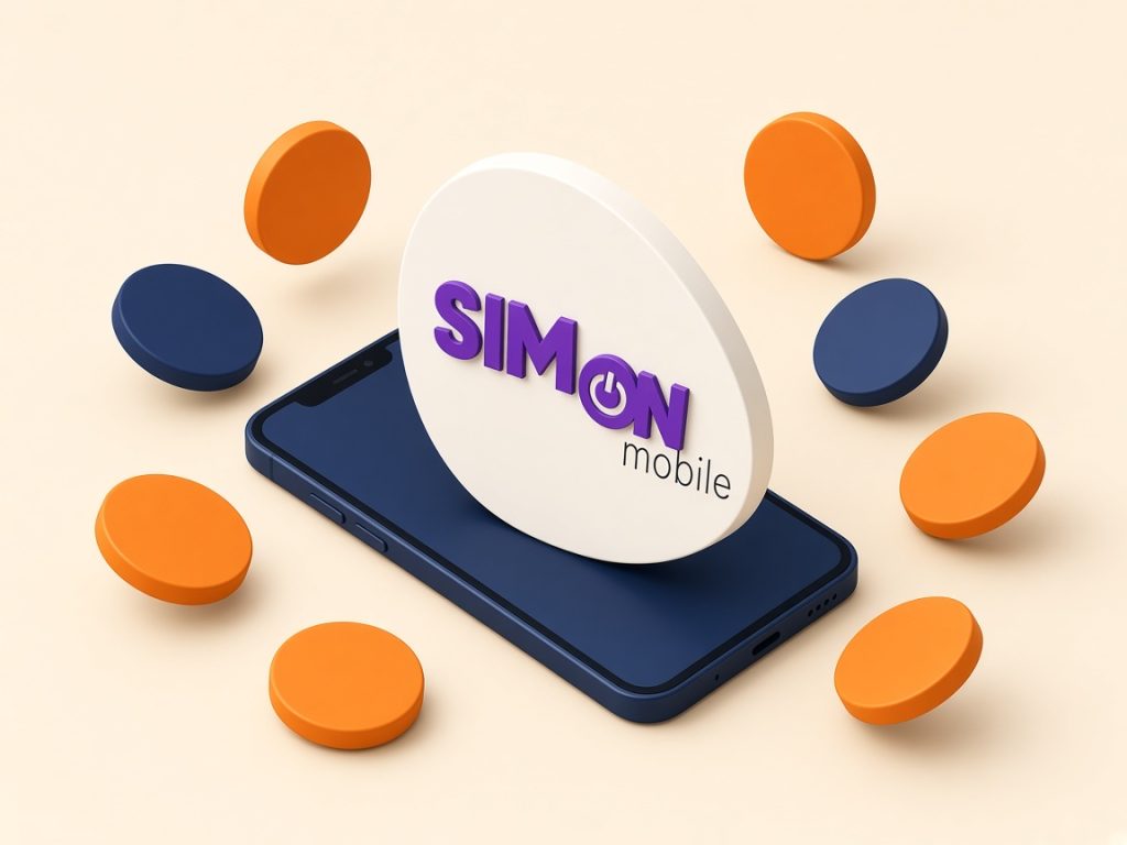 Simon Mobile Tarif 2026: Vodafone-Netz, 5G, Esim &Amp; Kosten 10 Isometrische Szene Mit Smartphone Und Simon-Logo Zur Passung Des Tarifs