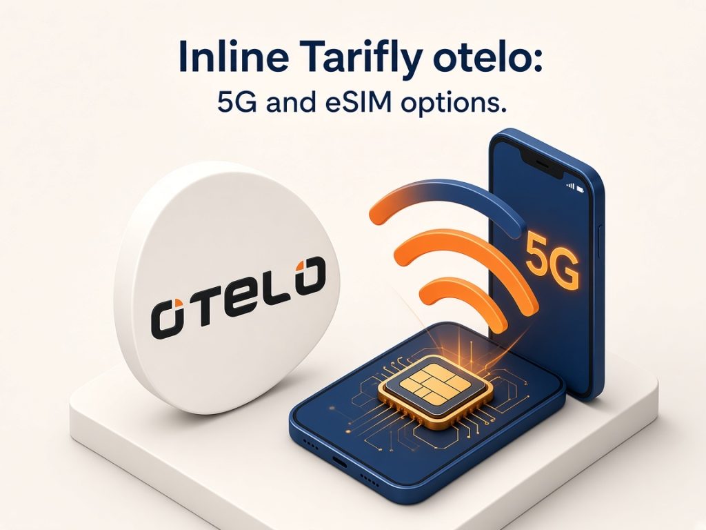 Isometrische Szene Mit Smartphone Und Otelo-Logo Zu 5G Und Geschwindigkeit