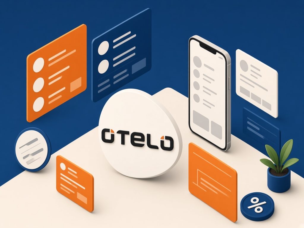 Isometrische Szene Mit Smartphone Und Otelo-Logo Zum Tarifwechsel