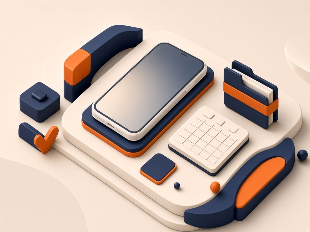Freenet Mobilfunk Tarife 2026: Netze, 5G, Esim &Amp; Flex 11 Isometrische Szene Mit Smartphone, Kalender Und Vertragsmappe Für 24 Monate Laufzeit