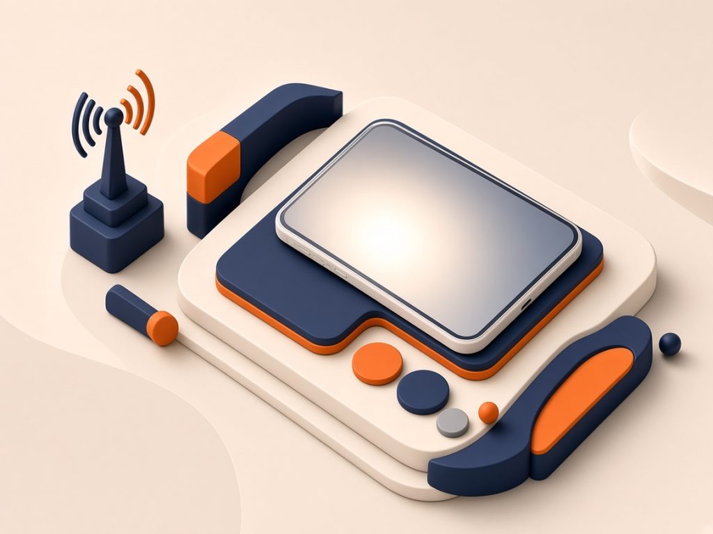 Freenet Mobilfunk Tarife 2026: Netze, 5G, Esim &Amp; Flex 9 Isometrische Szene Mit Smartphone, Sendemast Und Drei Blanken Netz-Tokens