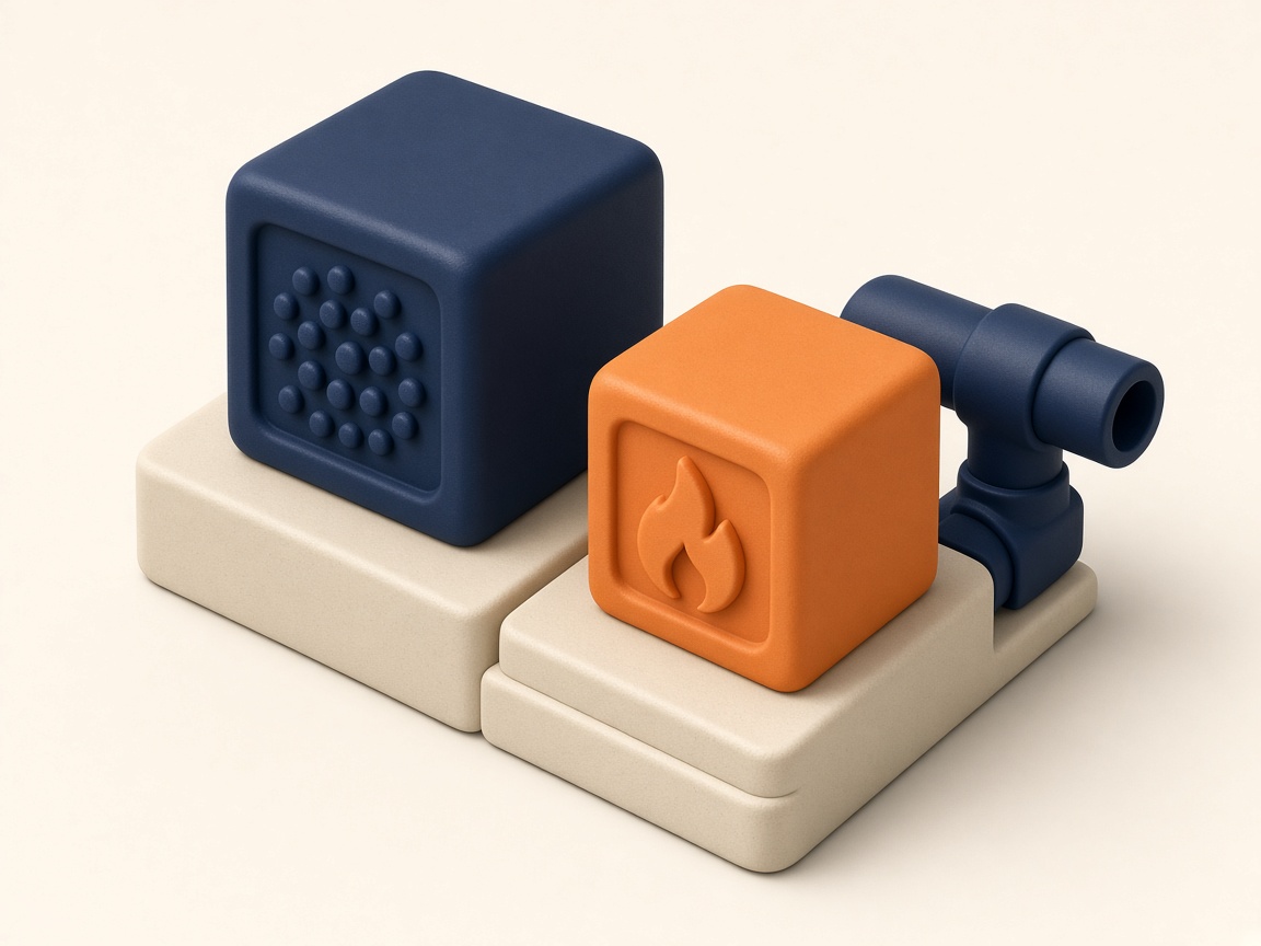 Gaspreis Aktuell 2026: Preis Pro Kwh Richtig Einordnen 10 Isometrische Illustration: Co₂-Würfel, Flammensymbol Und Gasrohr Auf Hellem Hintergrund