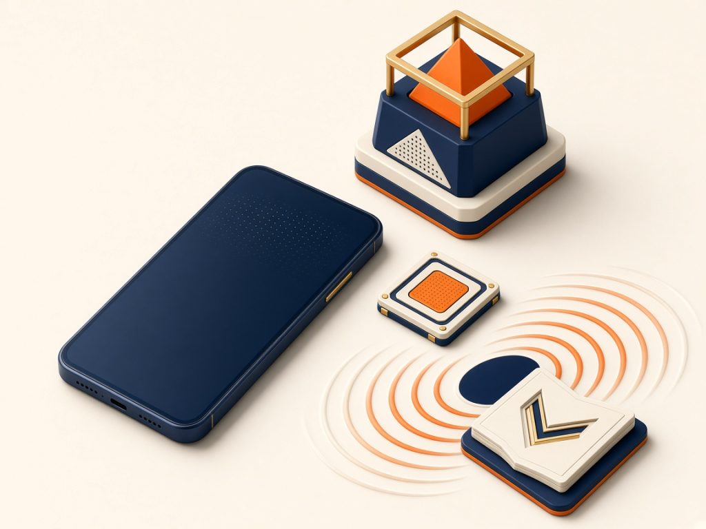 Allnet-Flat Vergleich 2026: Kosten, Daten &Amp; Netz Prüfen 11 Isometrische Szene: Smartphone Und Abstrakter Antennenknoten Für 5G-Voraussetzungen