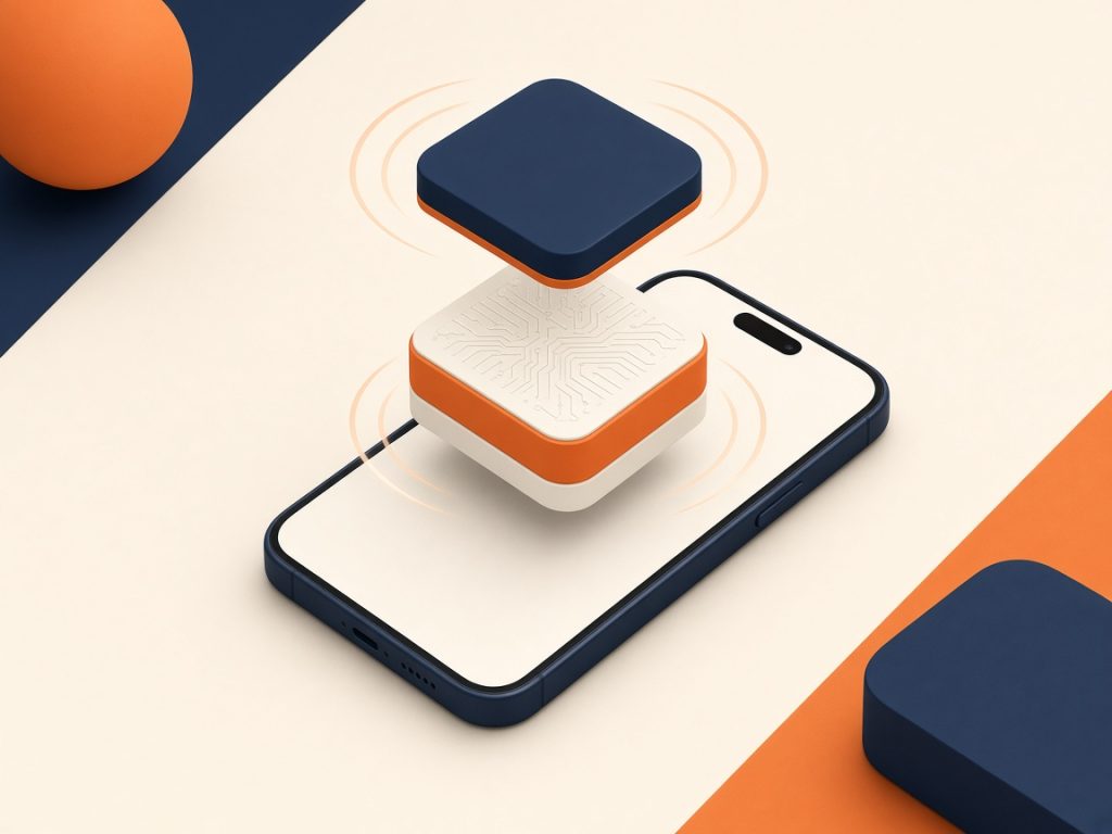 Esim Tarife 2026: Geräte, Aktivierung &Amp; Vergleich 10 Isometrische Szene: Smartphone Mit Zwei Schwebenden Esim-Profilchips