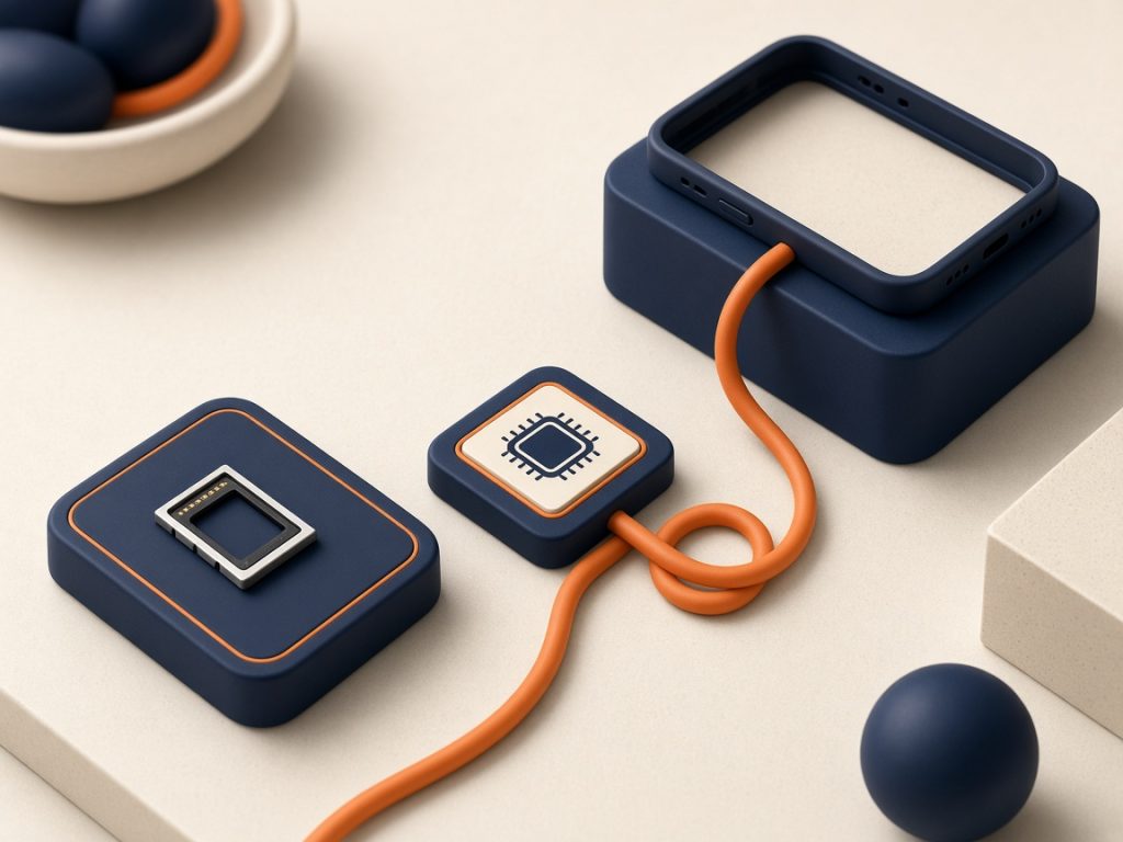 Sim-Only Vergleich 2026: Tarife Ohne Handy Richtig Vergleichen 9 Isometrische Szene: Sim-Karte Und Esim-Chip Neben Einem Beiseitegestellten Smartphone-Umriss