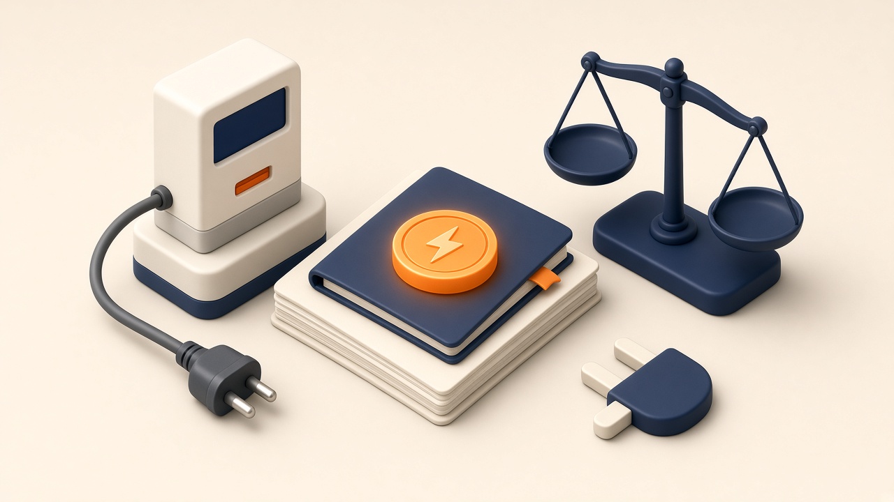 Isometrische 3D-Illustration Zum Stromanbieter-Vergleich Mit Sofortbonus, Stromzähler Und Bonus-Chip
