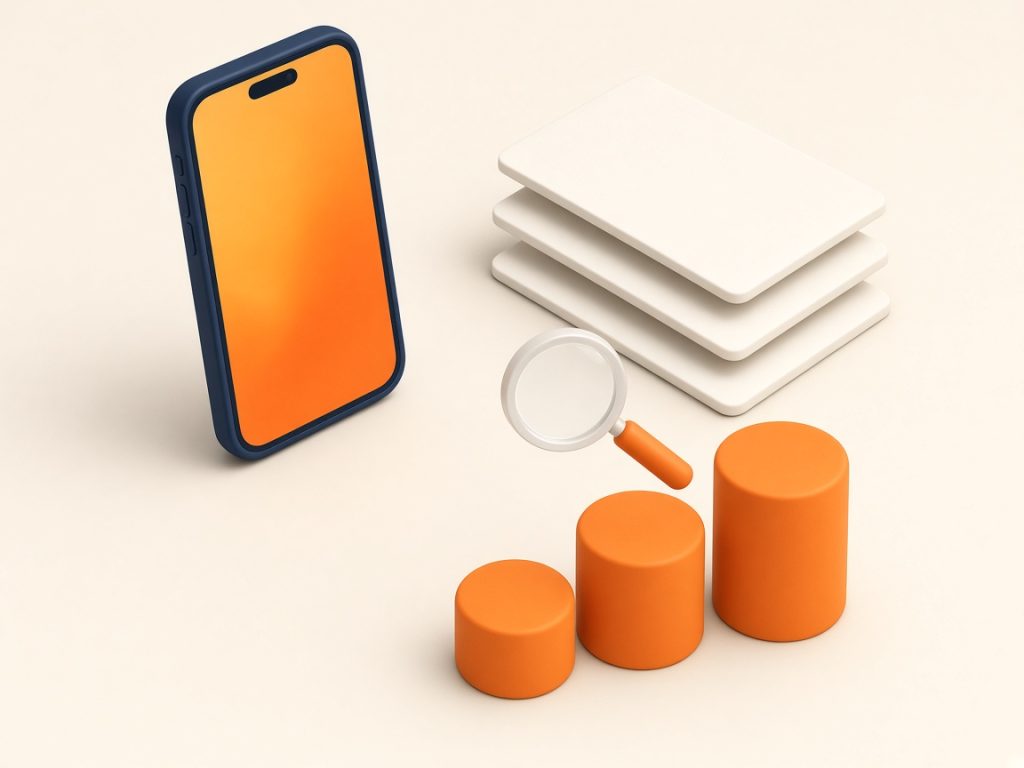 Smartphone Mit Leeren Karten Und Datenbalken Zur Verbrauchsprüfung