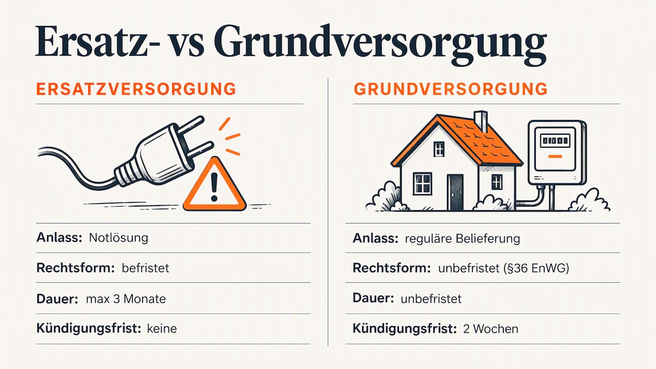Ersatzversorgung Strom: Rechte, Dauer Und Preise Im Überblick 10 Vergleich Zwischen Ersatzstromversorgung Und Grundversorgung