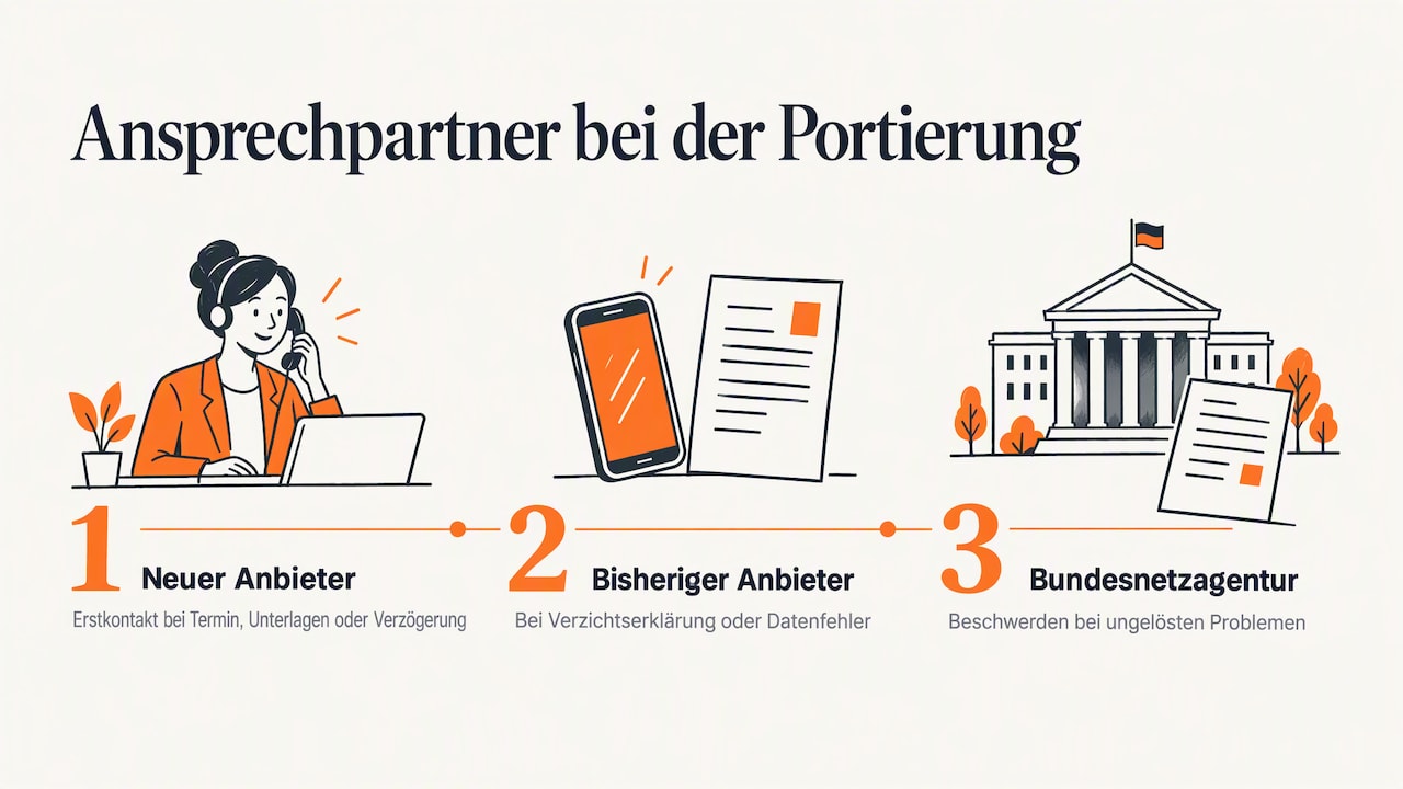 Rufnummer Mitnehmen Beim Anbieterwechsel: So Gelingt Die Portierung 10 Ansprechpartner Während Des Portierungsprozesses — Overview Diagram